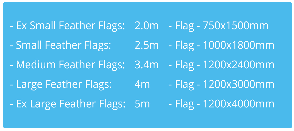 feather flag sizes